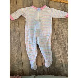 Gerber Baby Girl Multicolor Striped 100% Cotton Long Sleeve Pajamas Size 3-6M